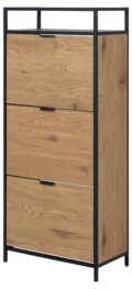 Schoenenkast Seaford - Wild eikenlook - Metaal