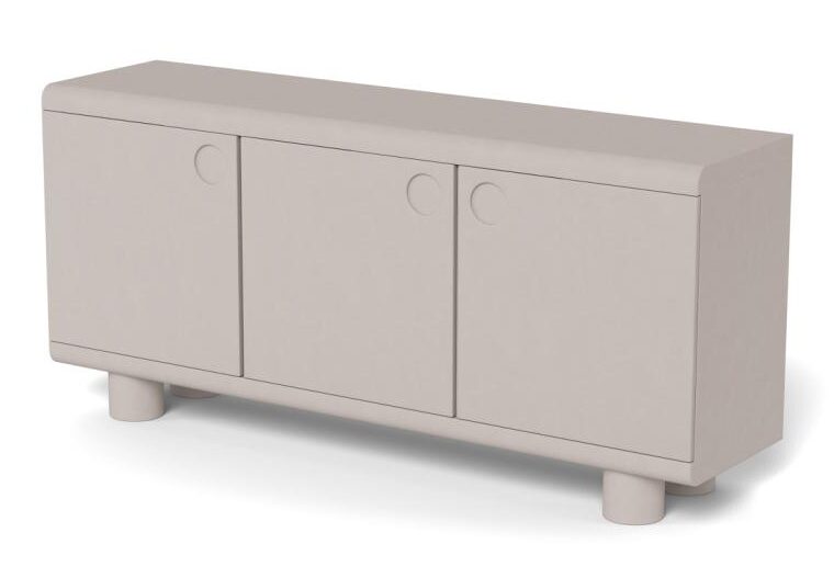 Dressoir Magee 8211 Grijs Mdf Pu Gelakt 8211 3 Deuren 8211 160 Cm