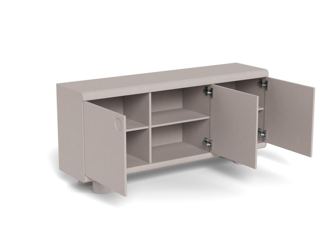 Dressoir Magee 8211 Grijs Mdf Pu Gelakt 8211 3 Deuren 8211 160 Cm