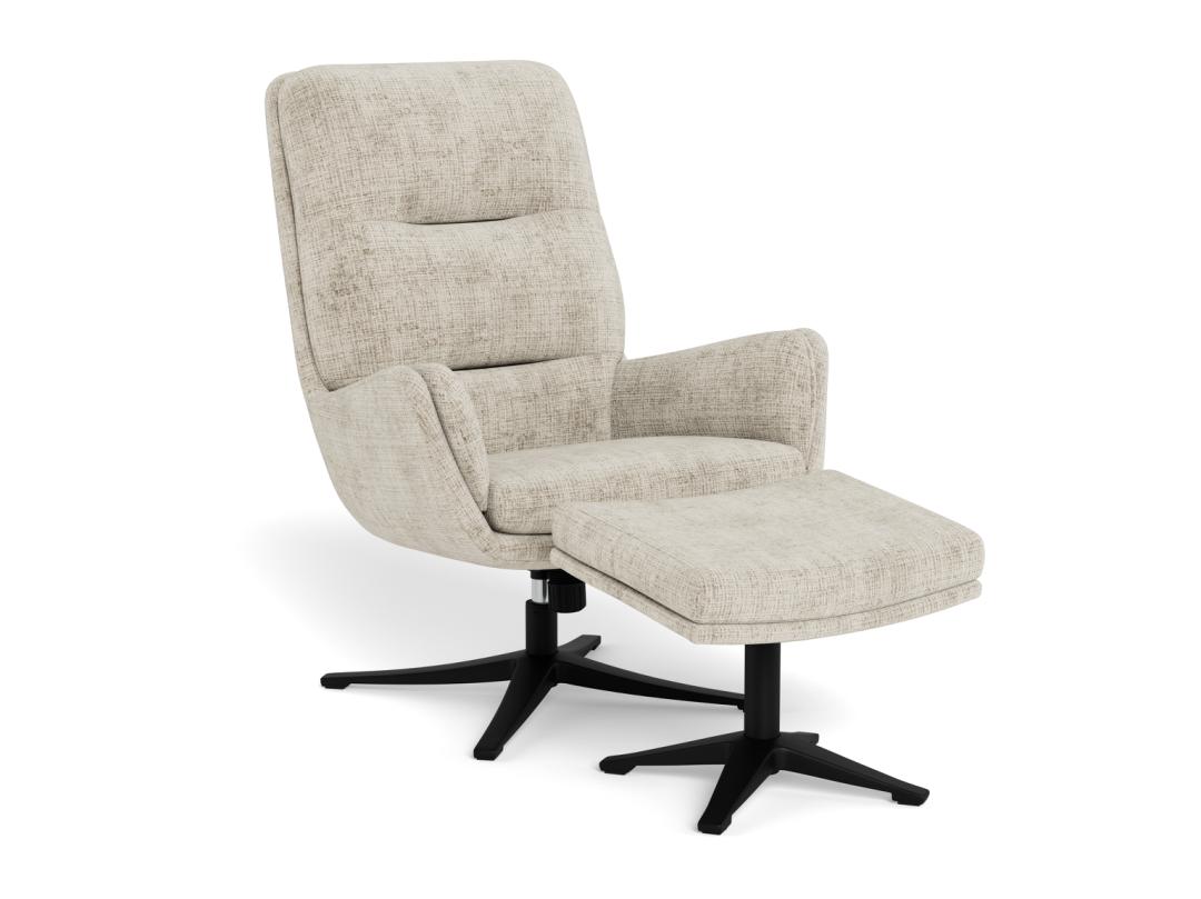 Relaxfauteuil Suton 8211 Stof Juto Beige 8211 Met Voetenbank