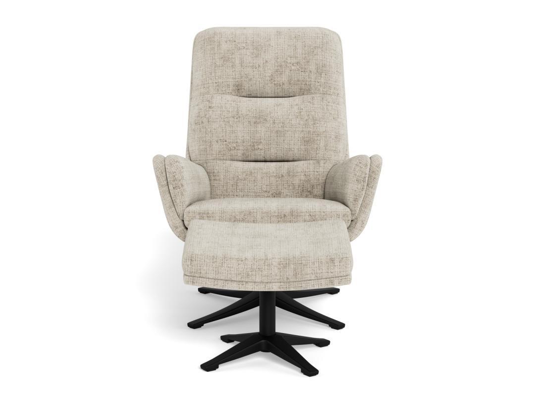 Relaxfauteuil Suton 8211 Stof Juto Beige 8211 Met Voetenbank