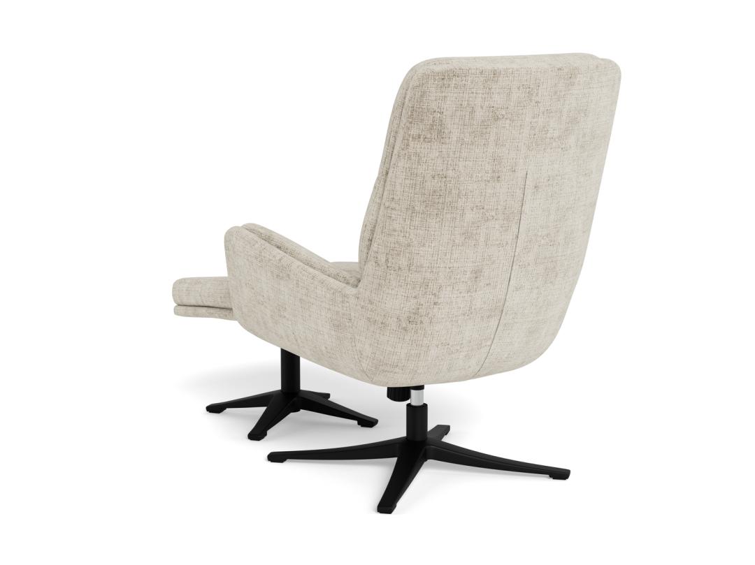 Relaxfauteuil Suton 8211 Stof Juto Beige 8211 Met Voetenbank