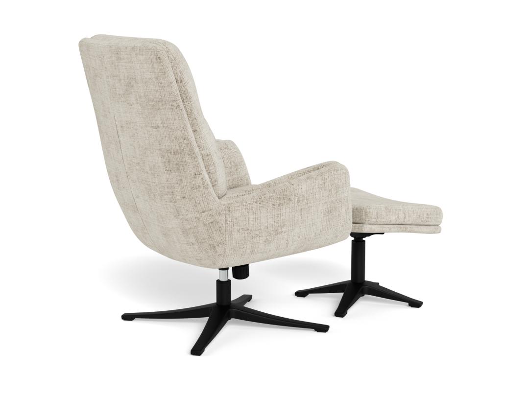 Relaxfauteuil Suton 8211 Stof Juto Beige 8211 Met Voetenbank