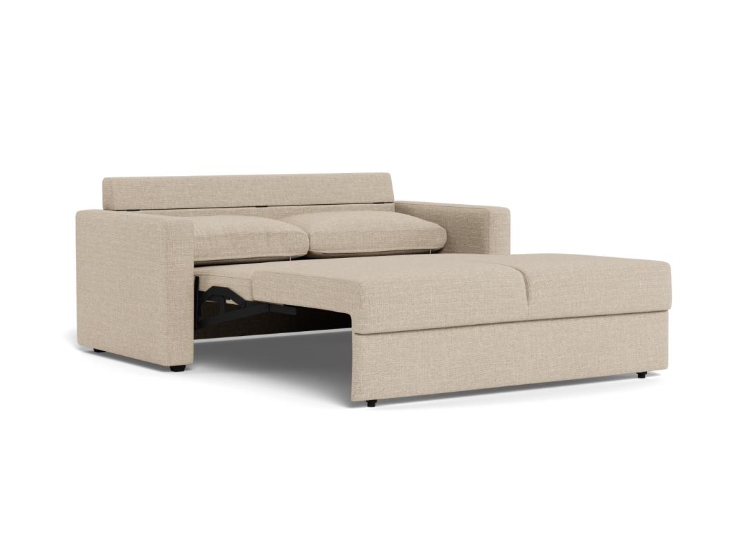 Slaapbank Fleury 8211 Stof Structuurbeige Tweekleurig 8211 2 Losse Rugkussens