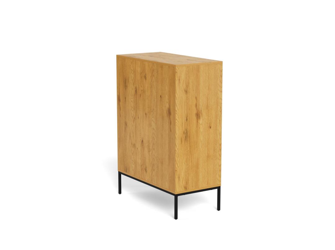 Ladekast Palmdale 8211 Mat Wild Eiken Fineer 8211 Metaal 8211 3 Laden 8211 80 Cm