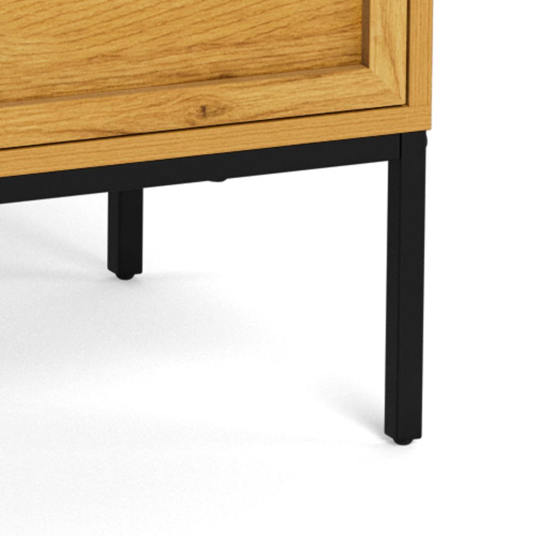 Ladekast Palmdale 8211 Mat Wild Eiken Fineer 8211 Metaal 8211 3 Laden 8211 80 Cm