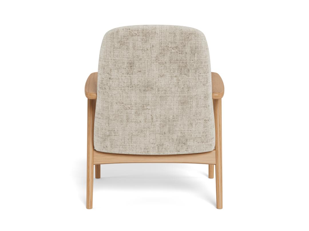 Loungestoel Auckland 8211 Gelakt Massief Eiken 8211 Beige Stof