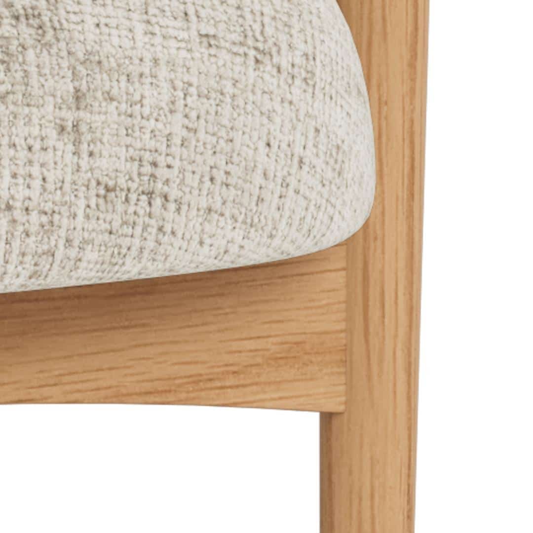 Loungestoel Auckland 8211 Gelakt Massief Eiken 8211 Beige Stof