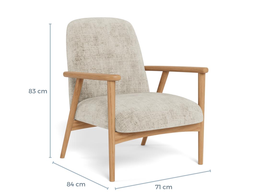 Loungestoel Auckland 8211 Gelakt Massief Eiken 8211 Beige Stof