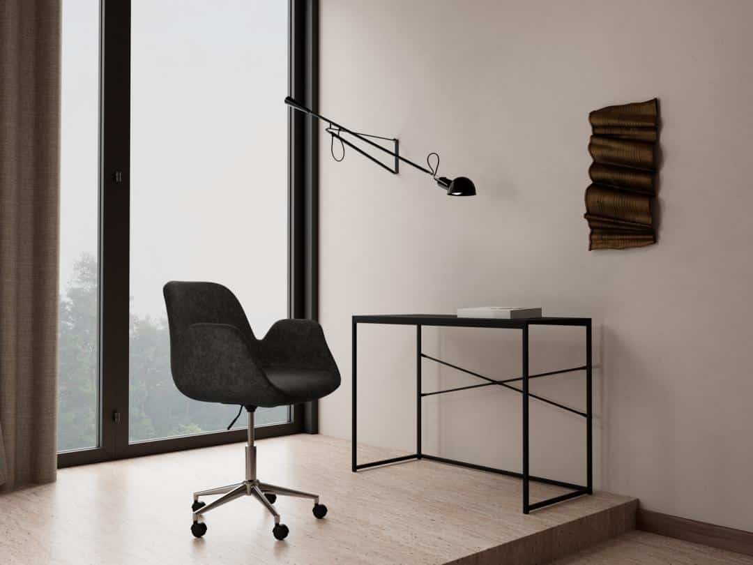 Bureaustoel Beth 8211 Donkergrijs Chenille Apia Bekleding Bureaustoel Beth 8211 Donkergrijs Chenille Apia Bekleding