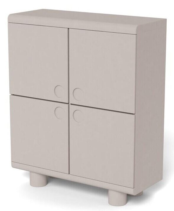 Wandkast Magee 8211 Grijs Mdf Pu Gelakt 8211 Met 4 Deuren 8211 100 Cm