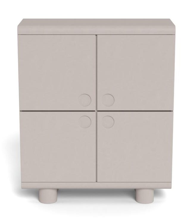Wandkast Magee 8211 Grijs Mdf Pu Gelakt 8211 Met 4 Deuren 8211 100 Cm