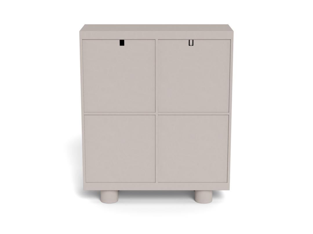 Wandkast Magee 8211 Grijs Mdf Pu Gelakt 8211 Met 4 Deuren 8211 100 Cm
