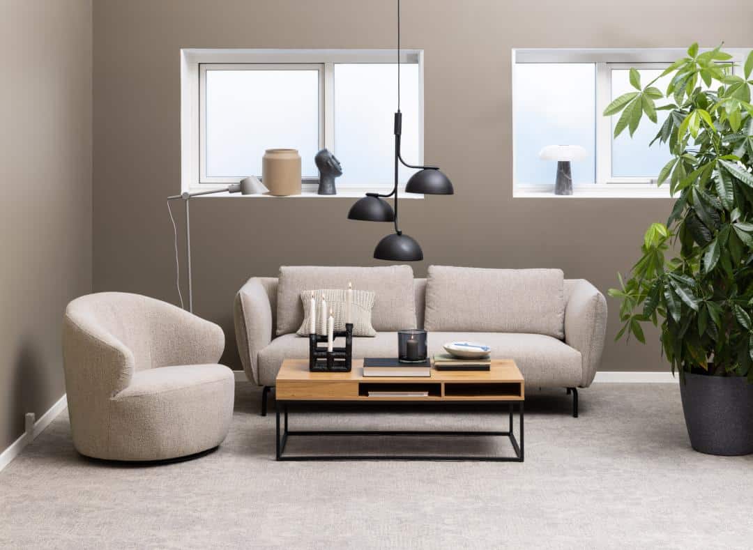 Loungestoel Westport 8211 Boucle Beige 8211 Draaimechanisme Loungestoel Westport 8211 Boucle Beige 8211 Draaimechanisme