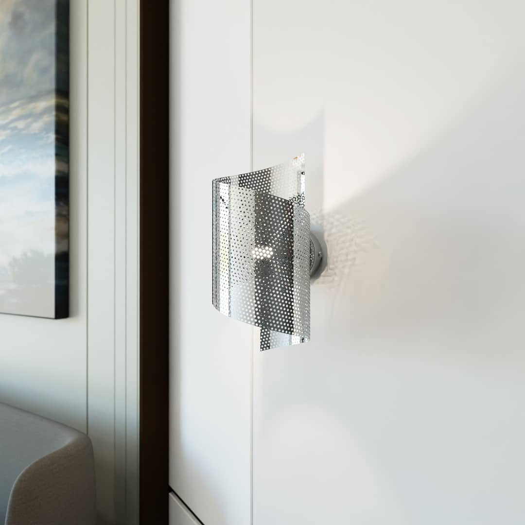 Wandlamp Spiral 8211 Chroom 8211 Poedercoated Staal Wandlamp Spiral 8211 Chroom 8211 Poedercoated Staal