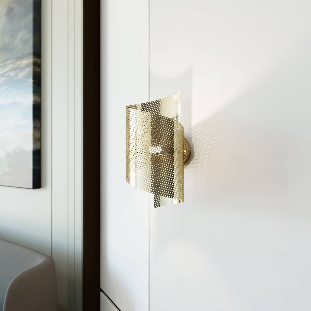 Wandlamp Spiral 8211 Goudkleur 8211 Metaal Gaas Wandlamp Spiral 8211 Goudkleur 8211 Metaal Gaas