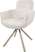 Eetkamerstoel Harry - Stof Present Champagne 120 - Taupe draaipoot 360 (minimale bestelling 2 stuks)