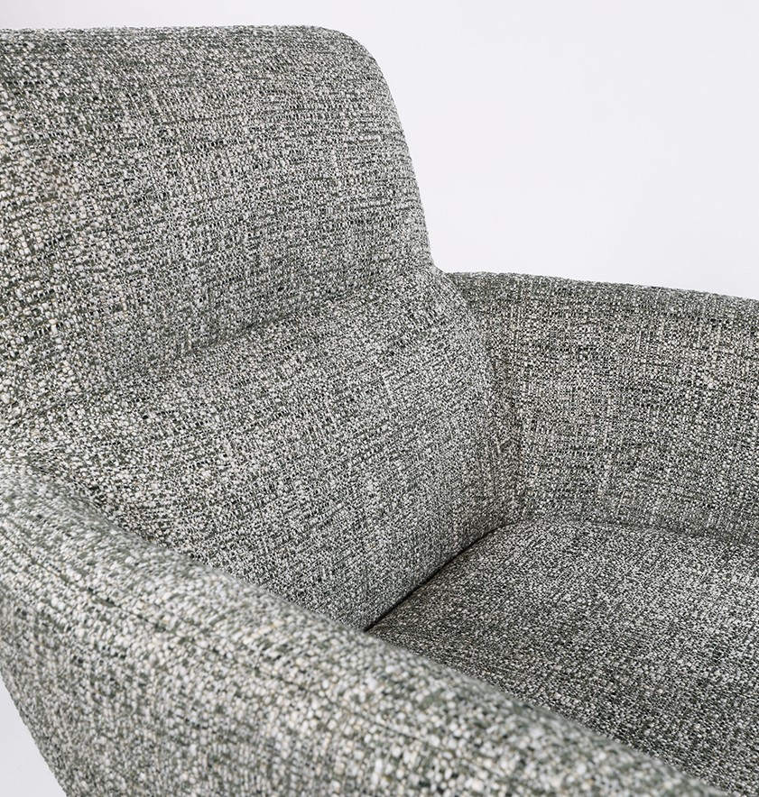 Eetkamerstoel William 8211 Stof Field Groen 356 8211 Gebroken Wit Draaipoot 360 Minimale Bestelling 2 Stuks