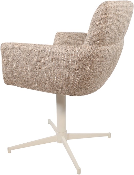 Eetkamerstoel William 8211 Stof Hazel 170 8211 Gebroken Wit 8211 Draaipoot 360 Minimale Bestelling 2 Stuks