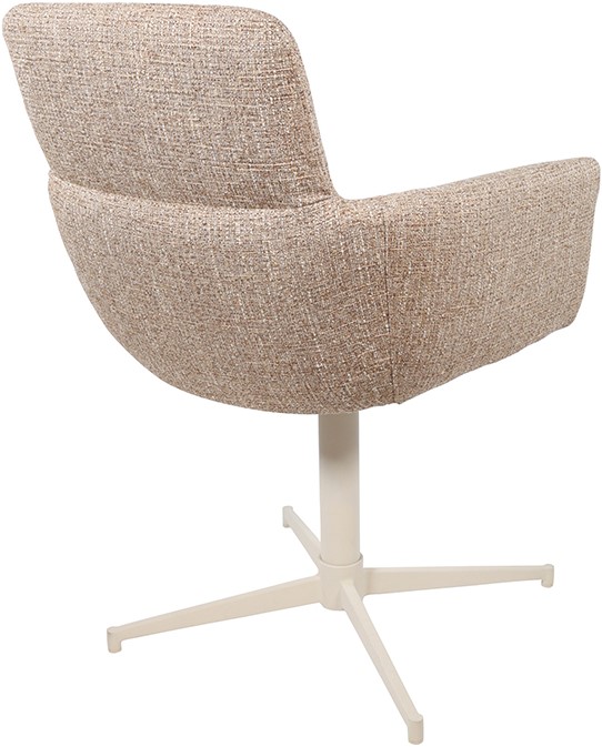 Eetkamerstoel William 8211 Stof Hazel 170 8211 Gebroken Wit 8211 Draaipoot 360 Minimale Bestelling 2 Stuks