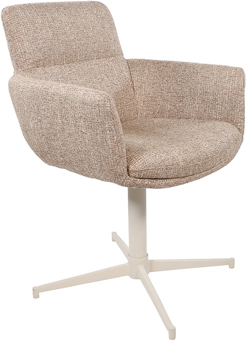 Eetkamerstoel William 8211 Stof Hazel 170 8211 Gebroken Wit 8211 Draaipoot 360 Minimale Bestelling 2 Stuks