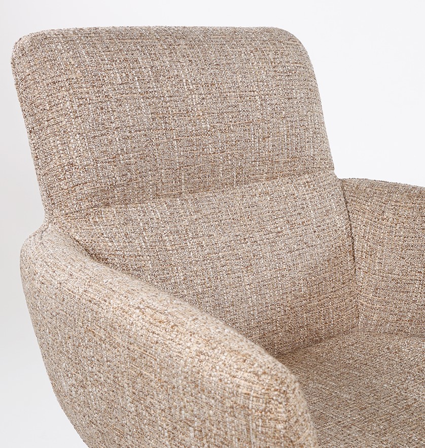 Eetkamerstoel William 8211 Stof Hazel 170 8211 Gebroken Wit 8211 Draaipoot 360 Minimale Bestelling 2 Stuks