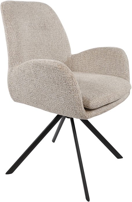 Eetkamerstoel Charles 8211 Stof Milan Nature 120 8211 Draaipoot Minimale Bestelling 2 Stuks