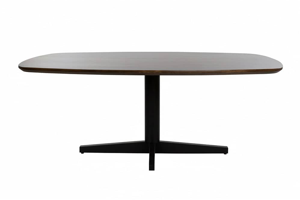 Eetkamertafel Libra 8211 Mango Bruin Walnoot 8211 Metaal 8211 Deens Ovaal 8211 160 Cm