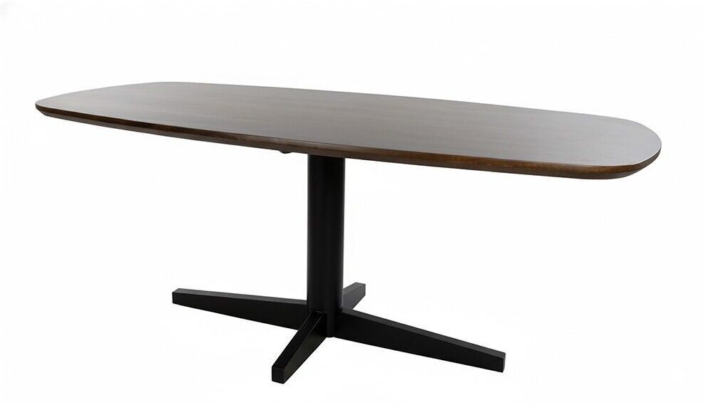 Eetkamertafel Libra 8211 Mango Bruin Walnoot 8211 Metaal 8211 Deens Ovaal 8211 220 Cm