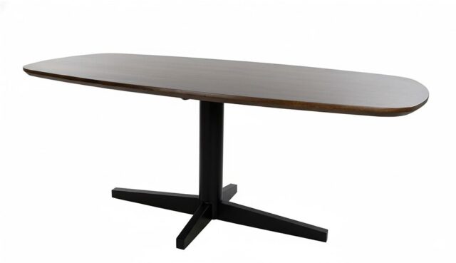 Eetkamertafel Libra 8211 Mango Bruin Walnoot 8211 Metaal 8211 Deens Ovaal 8211 240 Cm