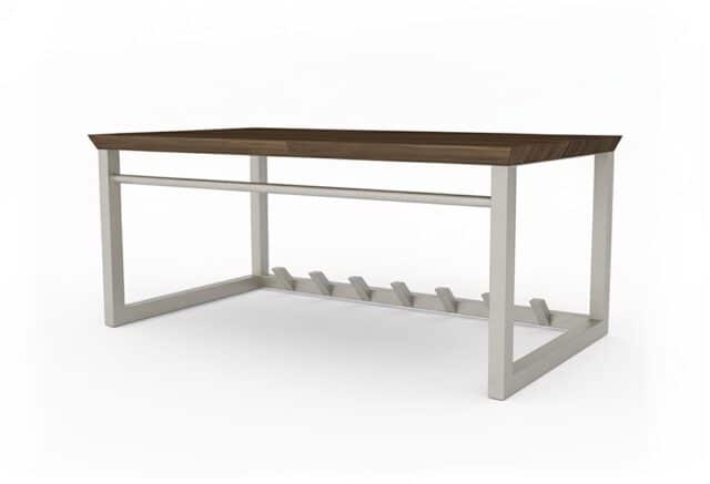 Kapstok Antigua 8211 Bruin Mangohout Walnoot 8211 Metaal Beige 8211 Met Hoedenplank En 7 Haken