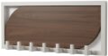 Kapstok Santa Cruz - Bruin mangohout walnoot - Beige metaal - Met 7 haken - 60 cm