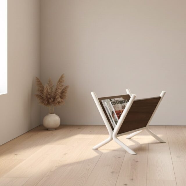 Lectuurbak Trinidad 8211 Bruin Mangohout Walnoot 8211 Beige Metaal