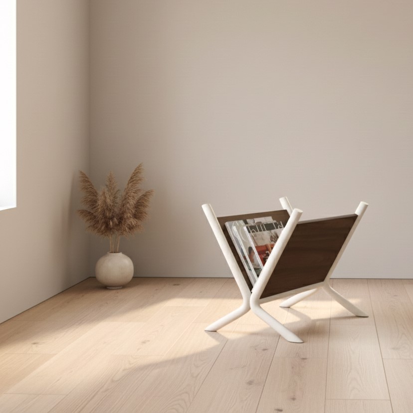 Lectuurbak Trinidad 8211 Bruin Mangohout Walnoot 8211 Beige Metaal Lectuurbak Trinidad 8211 Bruin Mangohout Walnoot 8211 Beige Metaal