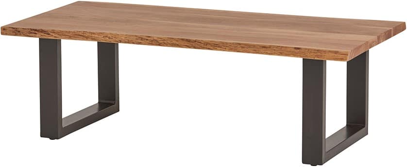 Salontafel Freeshape 8211 Mangohout Zwart Metaal 8211 140 Cm