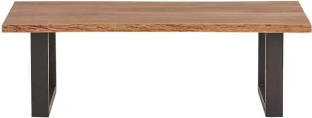 Salontafel Freeshape 8211 Mangohout Zwart Metaal 8211 140 Cm