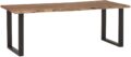 Eetkamertafel Freeshape - Massief acaciahout naturel gelakt / zwart metaal - 180 cm
