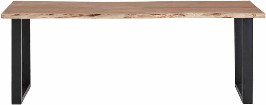 Eetkamertafel Freeshape 8211 Massief Acaciahout Naturel Gelakt Zwart Metaal 8211 180 Cm