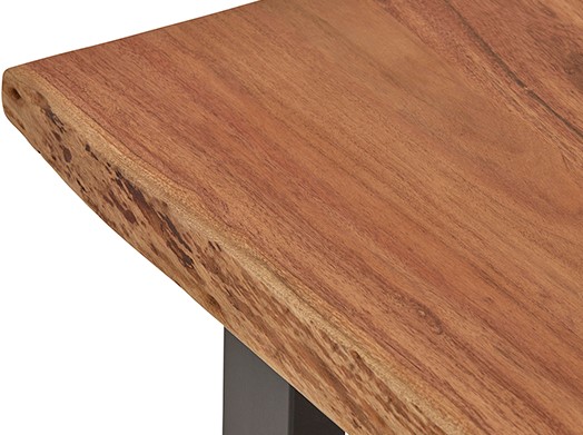 Eetkamertafel Freeshape 8211 Massief Acaciahout Naturel Gelakt Zwart Metaal 8211 180 Cm