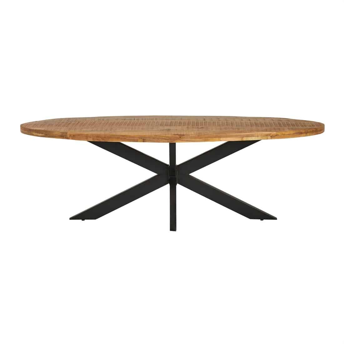 Eetkamertafel Peru 8211 Rough Mangohout 8211 Ovaal 8211 Metaal 8211 180 Cm
