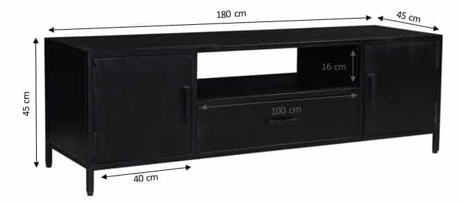 Tv Dressoir Kala 8211 Massief Mangohout En Gecoat Zwart Staal 8211 180 Cm Tv Dressoir Kala 8211 Massief Mangohout En Gecoat Zwart Staal 8211 180 Cm
