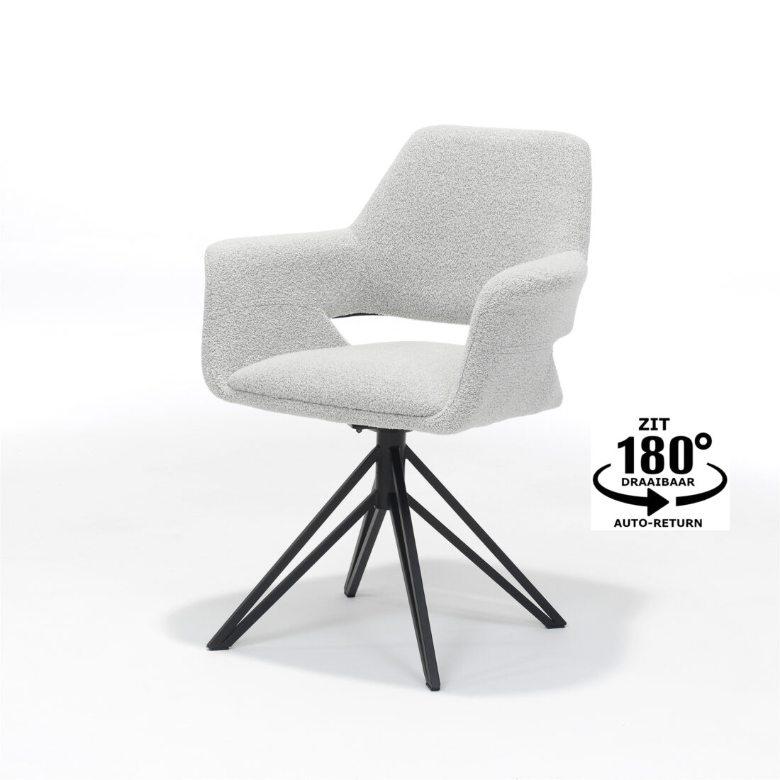 Eetkamerstoel Katy 8211 Stof Teddy Champagne 8211 Draaivoet