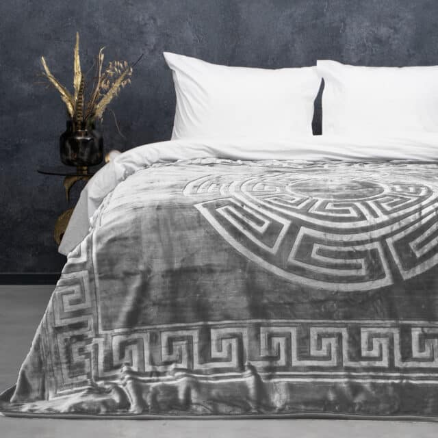 Deken Fleece Gemboste Zeta 8211 Grijs 8211 200 215 240 Cm