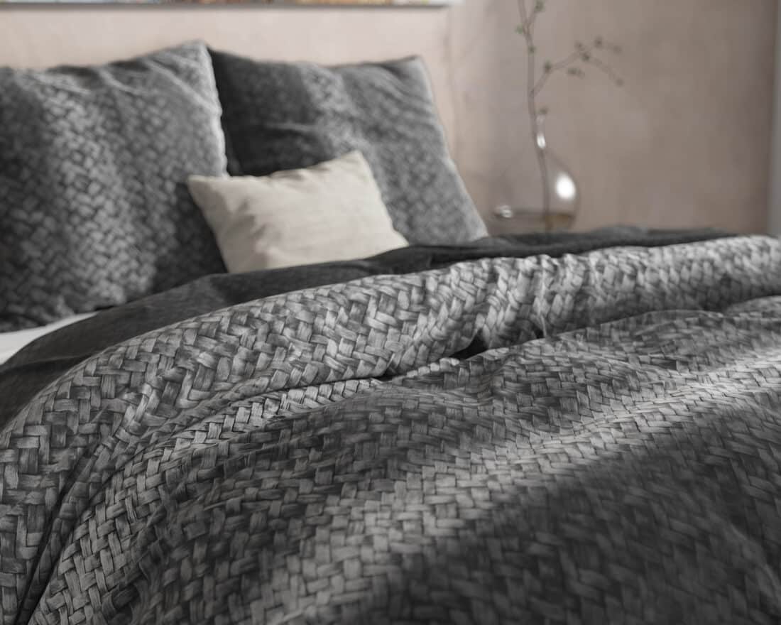 Dh Flanel Kleurverloop Gebreide Structuur Antraciet 240 X 220