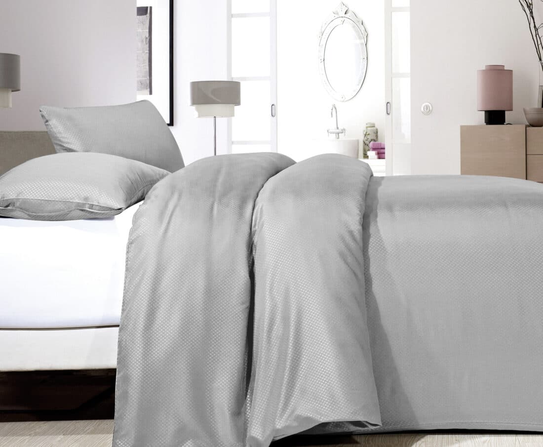 Dekbedovertrek Satin Point 8211 Grijs 8211 140 215 220 Cm