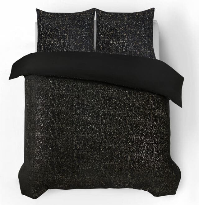 Dekbedovertrek Glamour 8211 Flanel Sprankle Folie 8211 Zwart 8211 200 215 200 220 Cm