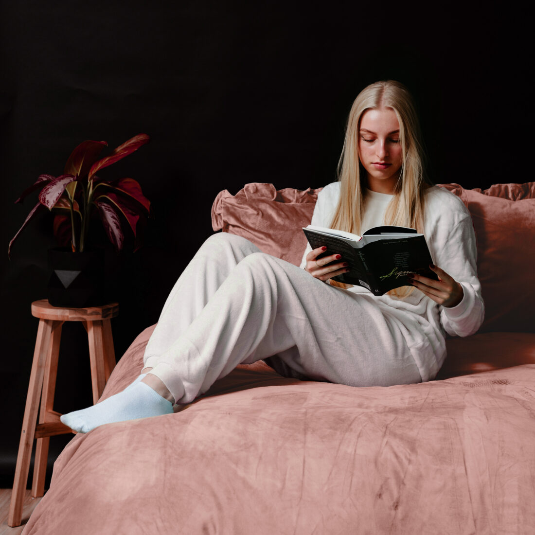 Fluwelen Ruches Oudroze 200 X 220