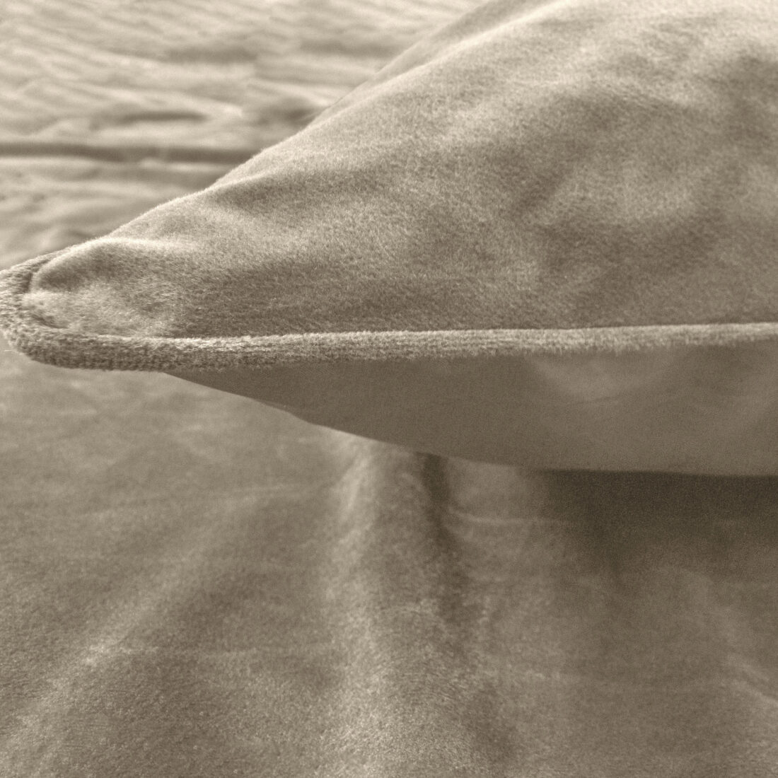 Fluwelen Paspel Taupe Grijs 200 X 220