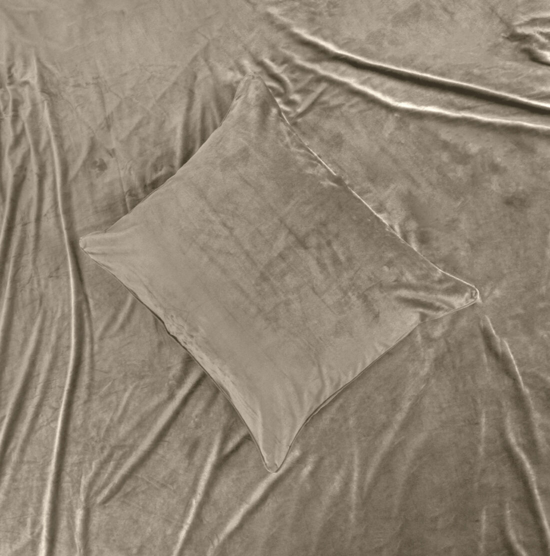 Fluwelen Paspel Taupe Grijs 200 X 220