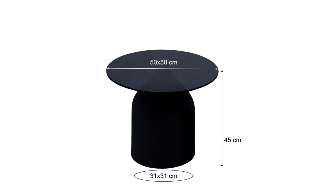 Bijzettafel Brix Isa 8211 Zwart 8211 Rookglas 8211 50 Cm
